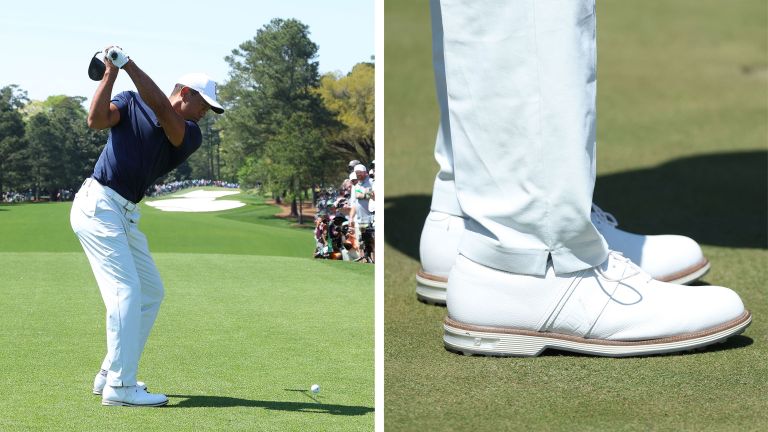Tiger Woods mang giày FootJoy, thay vì Nike tại The Masters 2022